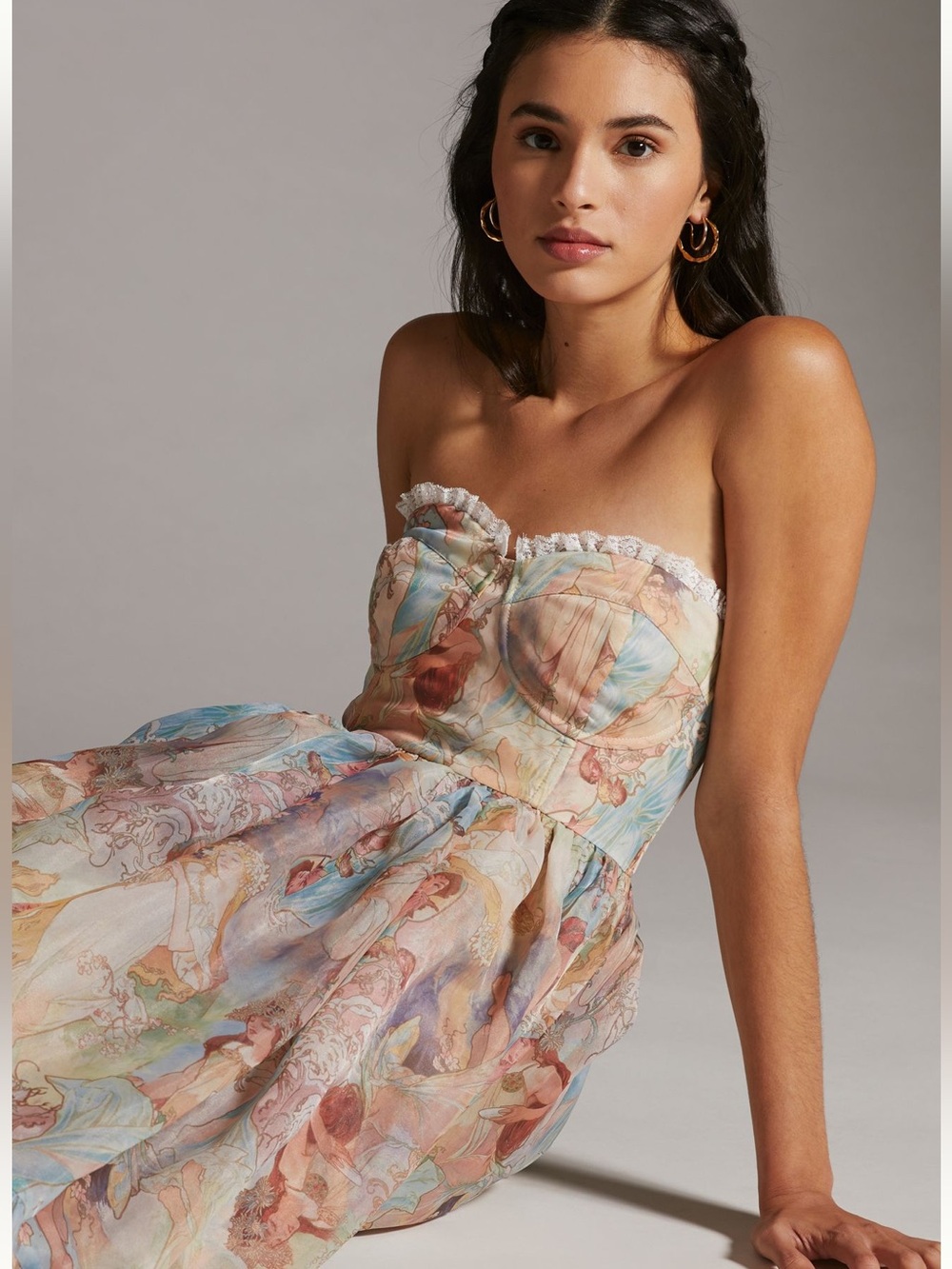 Selkie Corset Puff Midi Dress